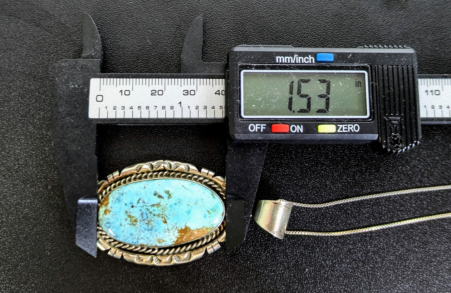 Betty Lee Navajo Sterling Silver Thunder Mountain Turquoise Pendant Necklace - Rare Turquoise Stone - Vintage B Lee Native Turquoise Pendant