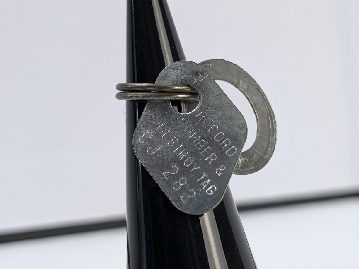 Vintage Automobile Record Number Destroy Tag ID - Destroy Tag Identification Record Number Tag