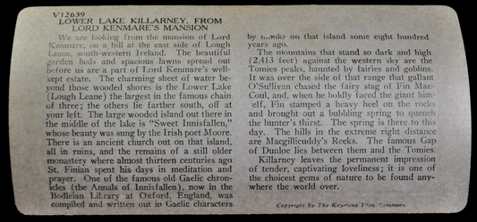 Antique Keystone Stereoview of Lower Lake Killarney, County Kerry, Ireland - V12639T - 1920s Historic Irish Nature Stereoview