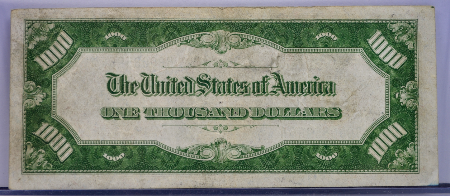 1934 1000 Dollar Federal Reserve Note - New York (B) - Choice VF, Pinholes - Rare 1934 One Thousand Dollar Note - Fr.2211-B