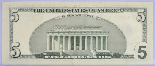 1999 US Federal Reserve 5 Dollar Star Note - Richmond (E) - Almost Uncirculated (AU) - 1999 Green Seal Five Dollars Star Note - Fr.1987-E*