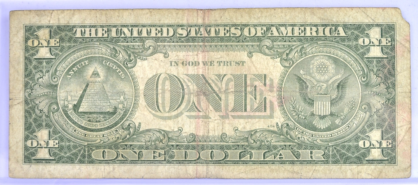 1957-B Fancy Solid Repeater Serial Number 1 Dollar Silver Certificate - 62222697 - 1957B One Dollar Blue Seal Fancy Serial Note - Fr#1621