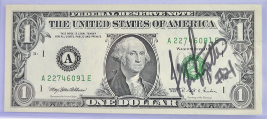1995 US 1 Dollar Jen Rizzotti #21 Autograph Note - Women's Basketball Player Signature - 1995 Autographed One Dollar Note - Fr.1921-A
