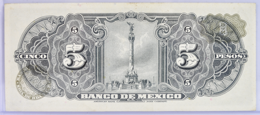 1963 Bank of Mexico 5 Pesos Bank Note - Choice of Grade - 24.4.1963 - 1963 Mexico Five Peso Banknote - P#60h 