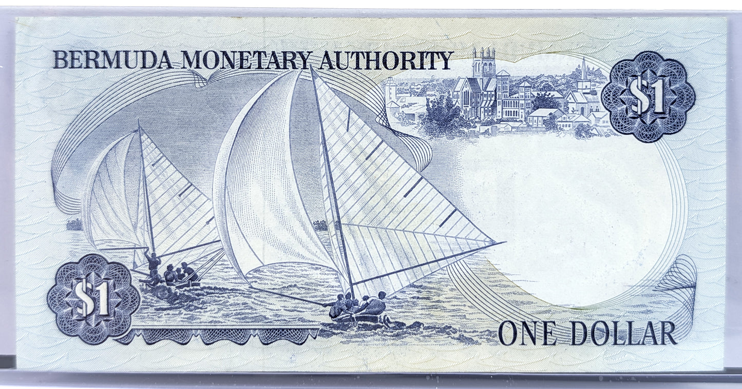 1979-84 Bermuda Monetary Authority 1 Dollar Note - Choice of Issue Date - 1982 British Bermuda One Dollar Banknote - P#28b