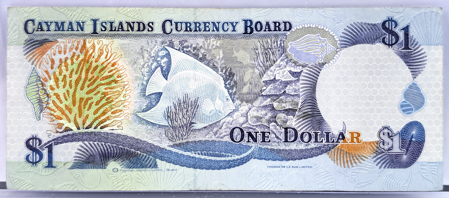 1996 Cayman Islands Currency Board 1 Dollar Note - B/1 Prefix - 1996 British Cayman Islands One Dollar Note - P#16a