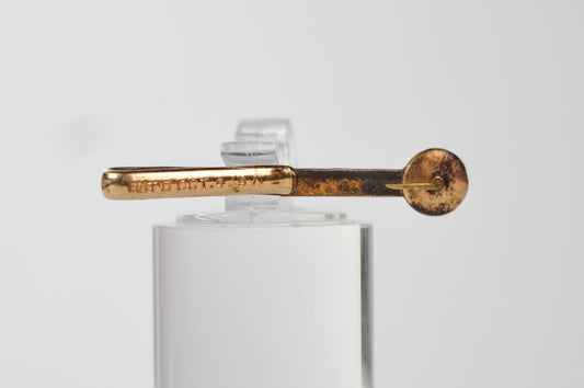 1887 Patented Gold Toned Victorian Engraved Cuff Pin - Patented Oct 4th, 1887 - Antique Victorian Engraved Gold Tone Cuff Pin