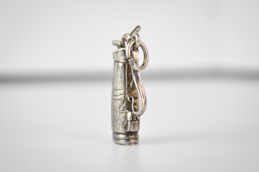Vintage Danecraft Sterling Silver Golf Bag Golfing Charm - Stamped Danecraft - Detailed Sterling 925 Golf Bag Full of Clubs Golfing Jewelry