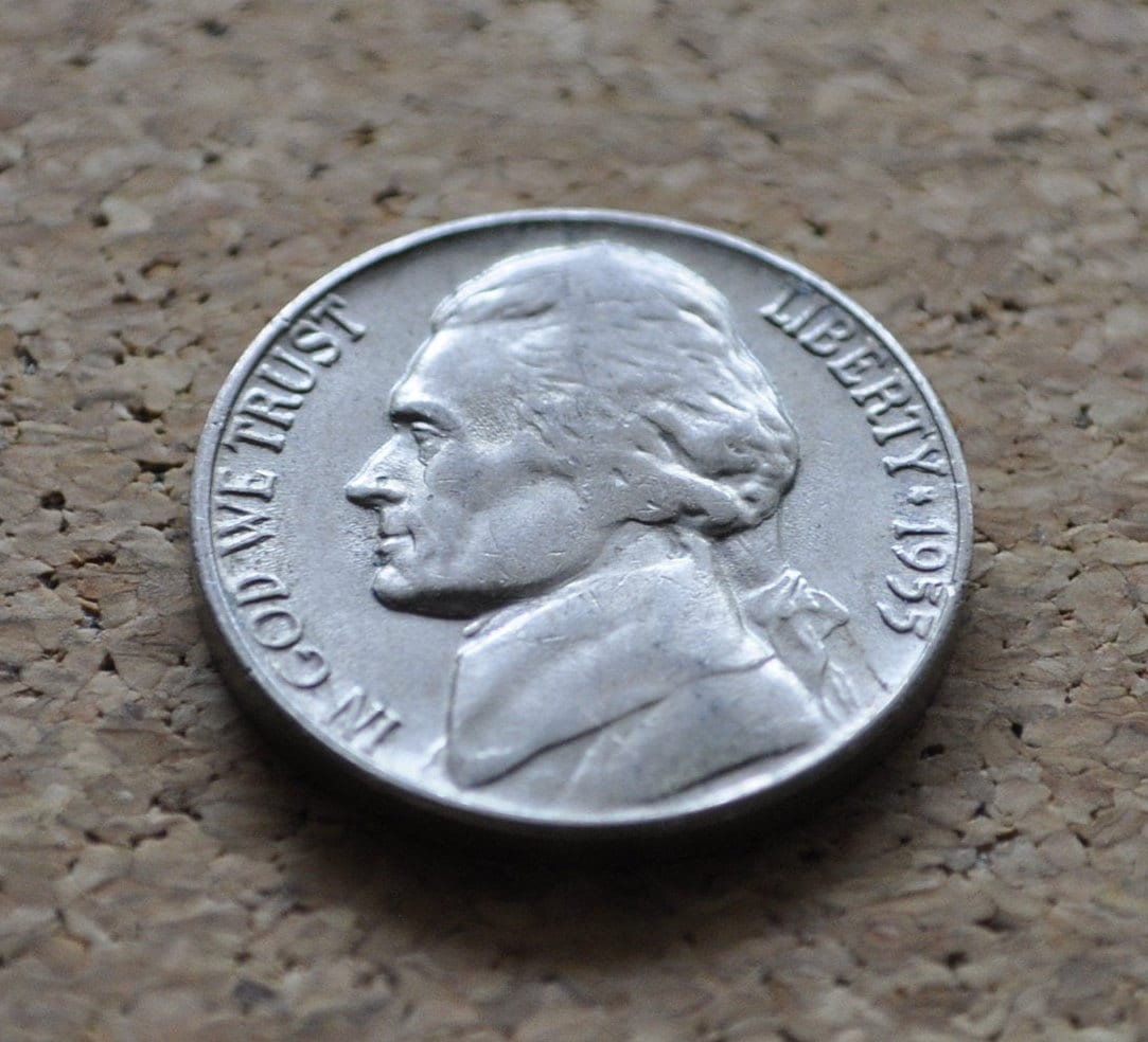 1955 D Jefferson Nickel - Great Condition - 1955 D Nickel - Denver Mint Nickel 1955