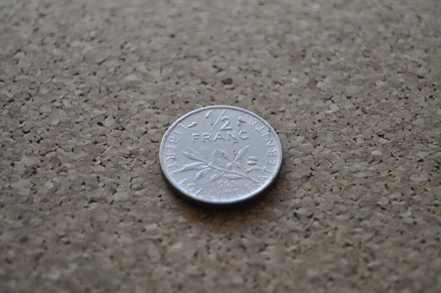 Vintage France 1/2 Franc Coin (1960s-1990s) - Half Franc Coin France - Olive Branch Design - Numismatic Collectible