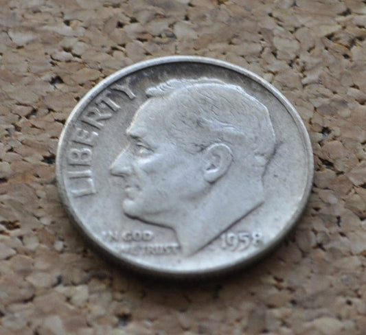 1958 P and D Roosevelt Silver Dimes - Choose Mint and Grade - Roosevelt Dime 1958 P, 1958 D Dime - Circulated & Uncirculated Dimes