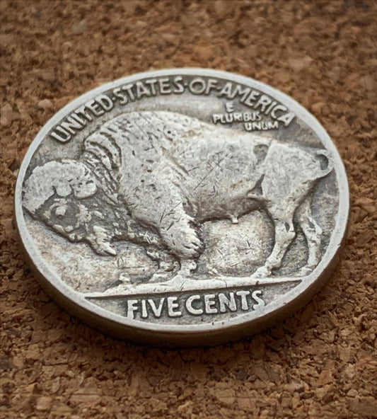 1928 Buffalo Nickel - Vintage US Coin - Clear Date - F/VF Grade / Condition