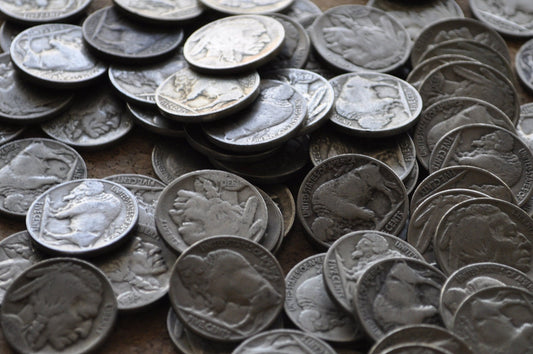 Lot of 10, 20, 30 / Roll of 40 Buffalo Nickels - 1913 to 1939 - US Vintage US Coins - Avg Circulation - All Readable Dates - 1920's, 1930's