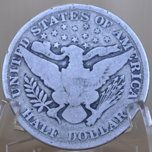 1906 Barber Silver Half Dollar - G (Good) Grade - Philadelphia Mint - 1906 P Silver Half Dollar - 1906 Barber - 1906 P Half Dollar