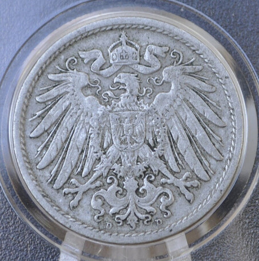1908 German 10 Pfennig Deutsches Reich - Great condition - Second Reich of Germany 1908 - WWI Era German Coin - Ten Pfennig 1908