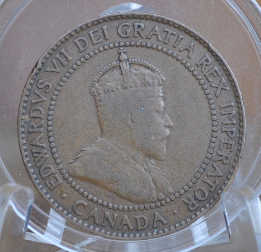 1909 Canadian Cent - Choose by Grade, F-XF (Fine to Extremely Fine) - Edward VII - One Cent Canada 1909 Large Cent - 1909 Canadian Penny