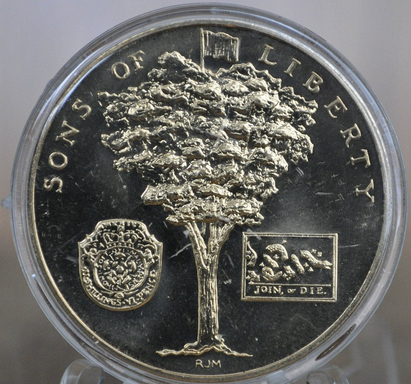 American Revolution Bicentennial George Washington Commemorative Medal 1972 - Sons Of Liberty - Join or Die - Bronze, Large Medal