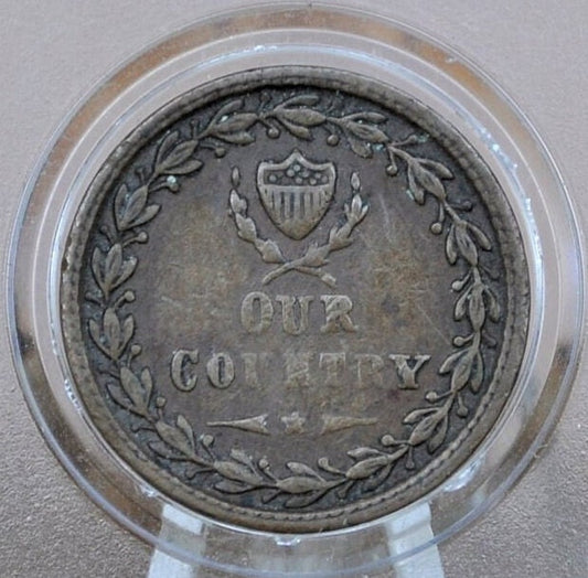1863 Civil War Token - Our Country - VF+ Grade / Condition- 13 Star Patriotic CWT - Great Overall Condition