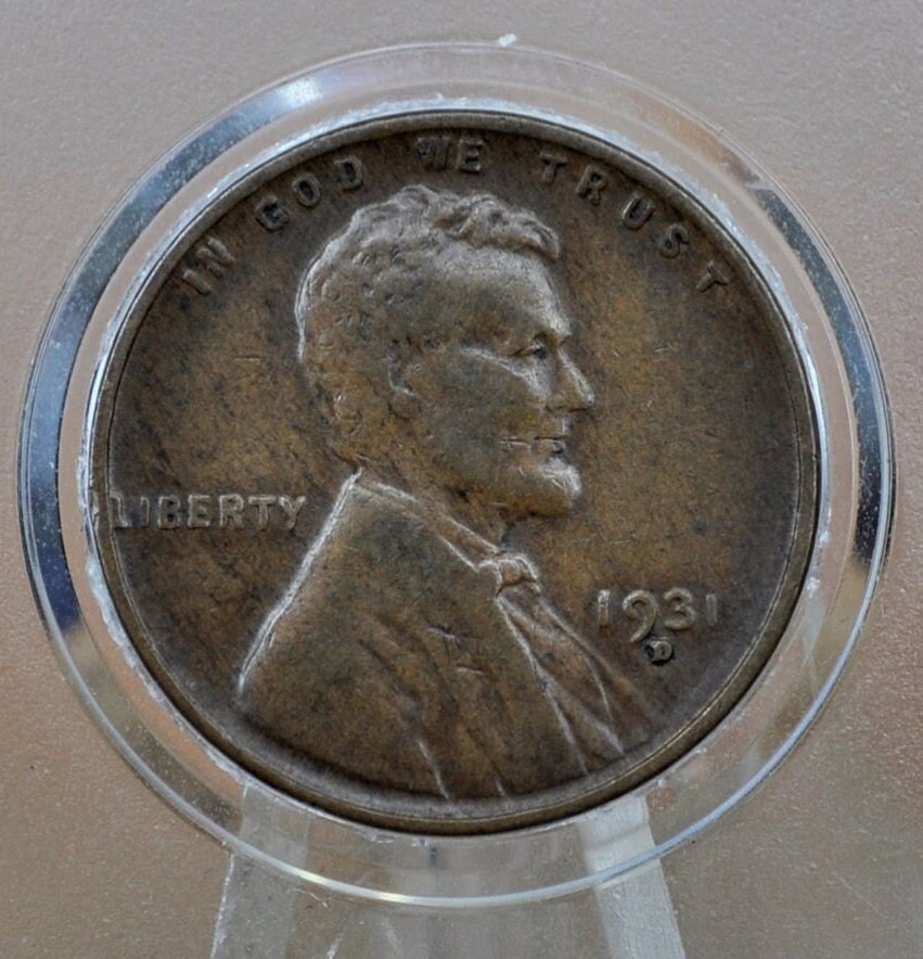 1931-D Wheat Penny - Choose by Grade - Denver Mint 1931 Wheat Ear Cent - Semi-Key Date Wheat - Key date of the 1930's