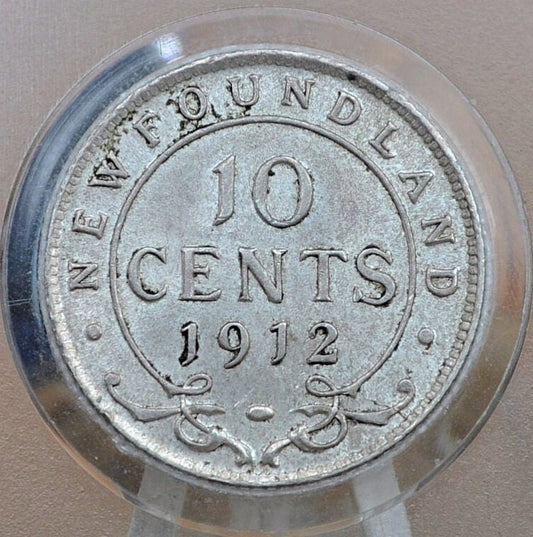 1912 Newfoundland Ten Cent - BU (Uncirculated) Grade / Condition - Beautiful Mint Luster, Low Mintage Coin - Ten Cents Newfoundland 1912