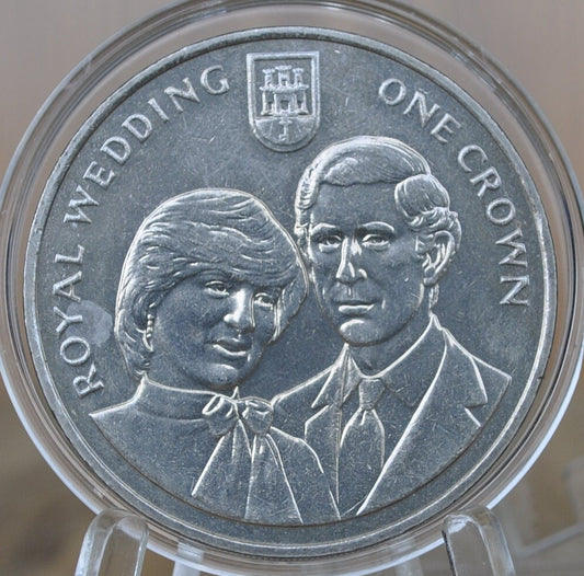 Gibraltar & Isle of Man Commemorative Coins - Royal Wedding, 25 New Pence, George Washington, Horse Tram, Moscow Olympics - Uncirculated