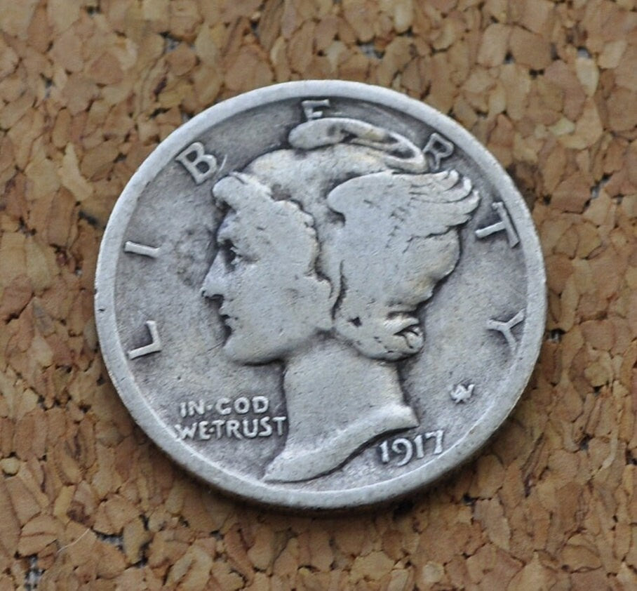 1917 Mercury Dime - Choose by Grade / Condition - Philadelphia Mint - 1917 Mercury Head - Silver Dime 1917