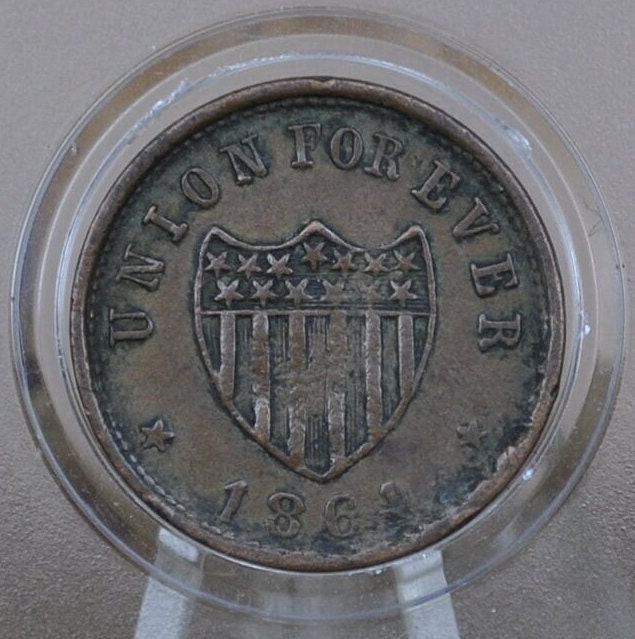 1864 Civil War Token - Union For Ever - XF (Extremely Fine) Condition - Indian Head 1864 Civil War Tokens