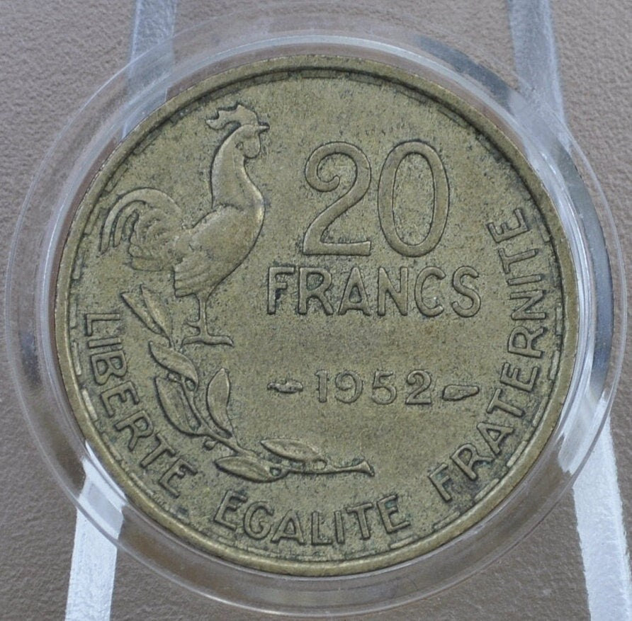 1950's 20 Franc French Coin- Pre-Euro -20 Franc-BEAUTIFUL Condition- Choose by year- Great for Collections, Cosplay and Jewelry
