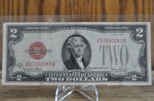 1928 Red Seal 2 Dollar US Note - Cull to AU Grades - 1928 G Two Dollar Bill U.S. Note 1928 2 Dollar Fr#1501 through Fr#1508