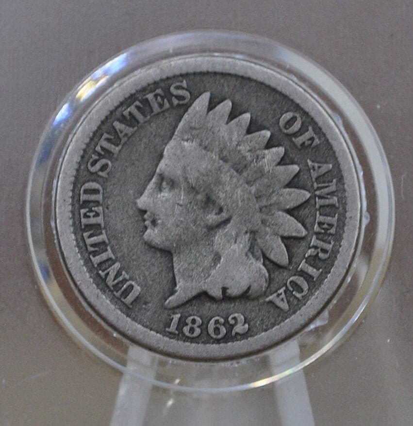 1862 Indian Head Penny - Choose by Grade - Good Early Date - 1862 Indian Head Cent 1862 One Cent - Civil War Era Cent