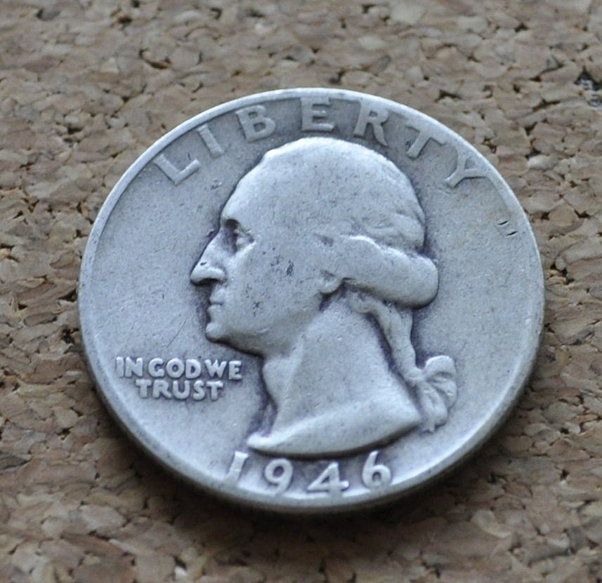 1946 D Washington Silver Quarter - VG-XF (Very Good to Extremely Fine) Grades; Choose by Grade - Denver Mint - Washington Quarter 1946 D