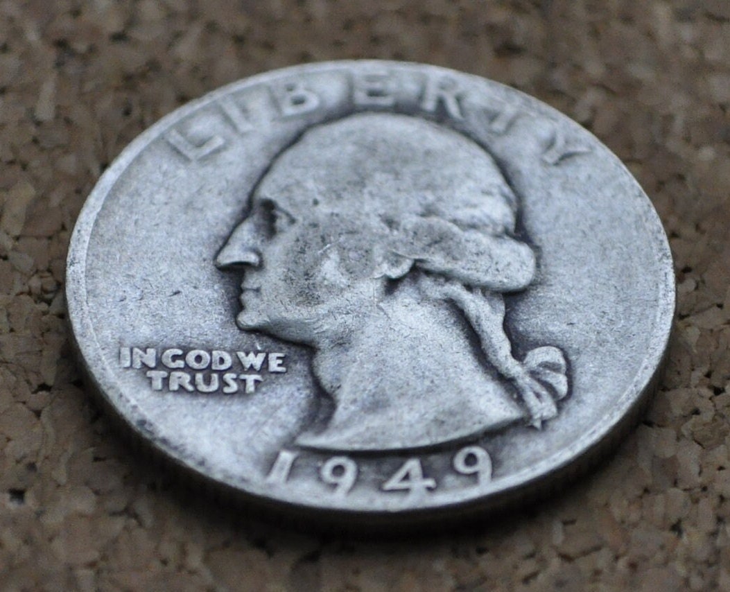 1949 Washington Silver Quarter - Choose by Grade - Philadelphia Mint -1949 Quarter- 1949 P Washington - 1949 P Quarter - 1949 Silver Quarter
