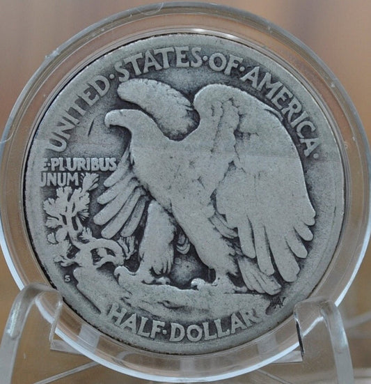 1921-S Walking Liberty Silver Half Dollar - G (Good) -Key Date- San Francisco Mint- 1921 S Wlh - Half Dollar 1921S Liberty Walking Half