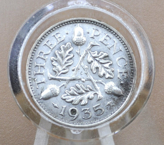 1928-1936 Great Britain Silver 3 Pence Silver - VF/XF Grades Conditions - King George - UK 3 Pence Great Britain Three Pence 50% Silver