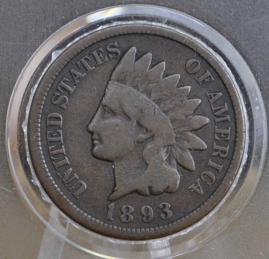 1893 Indian Head Penny - G-VG (Good to Very Good) Grade / Condition - Indian Head Cent 1893