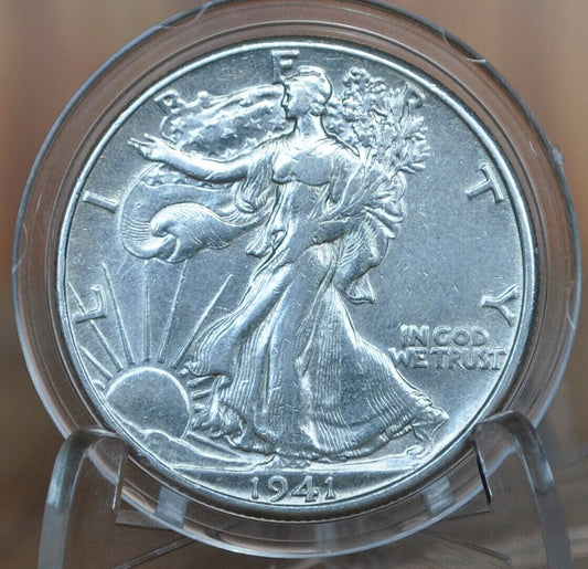 1941-D Walking Liberty Silver Half Dollar - VF (Very Fine to About Uncirculated) Choose by Grade -Denver Mint - 1941 D Half Dollar 1941D Wlh