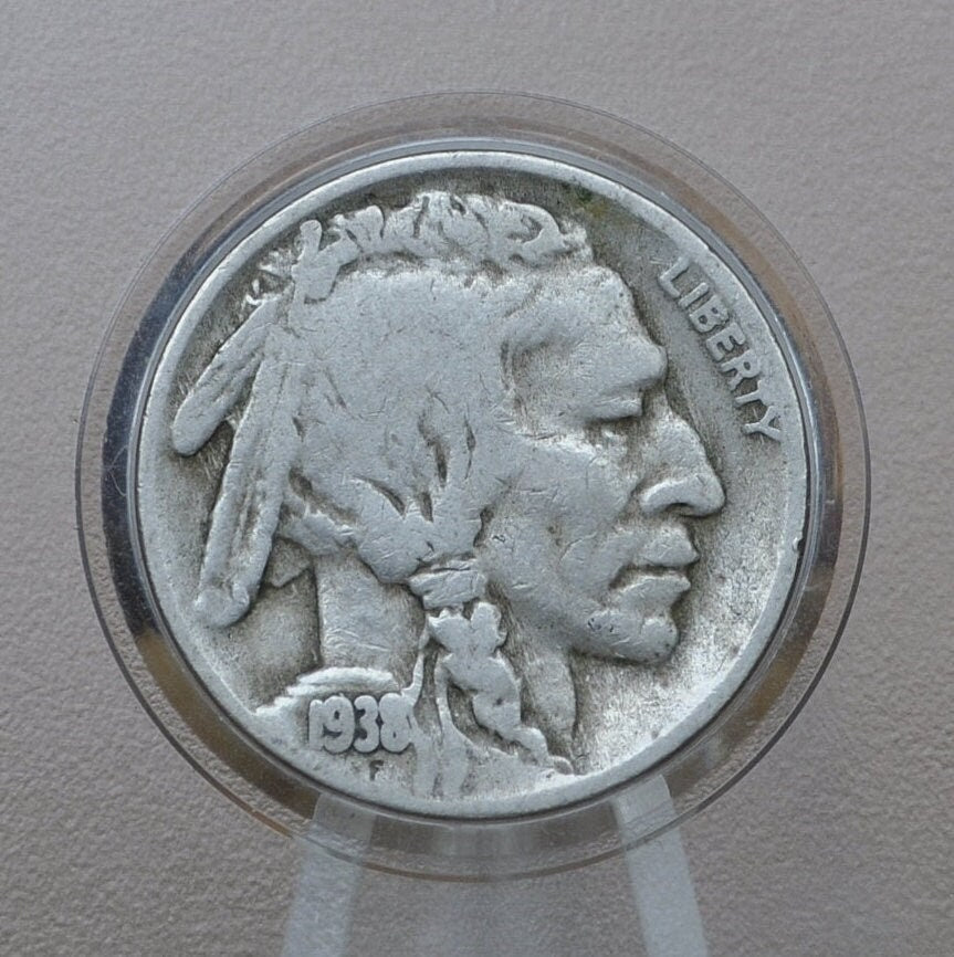 1938-D Buffalo Nickel - Choose by Grade / Condition - Last Year of Production - Denver Mint - 1938-D Nickel - Indian Head Nickel 1938D