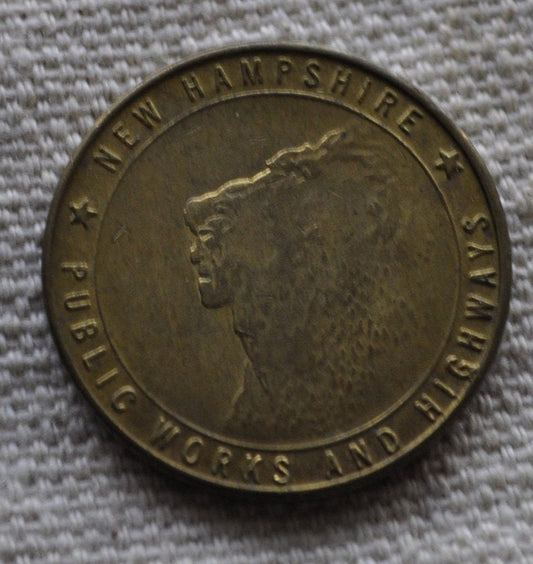 New Hampshire Toll Tokens - Old Man On the Mountain - Transit Authority - NH Toll Token - Vintage State Toll Token