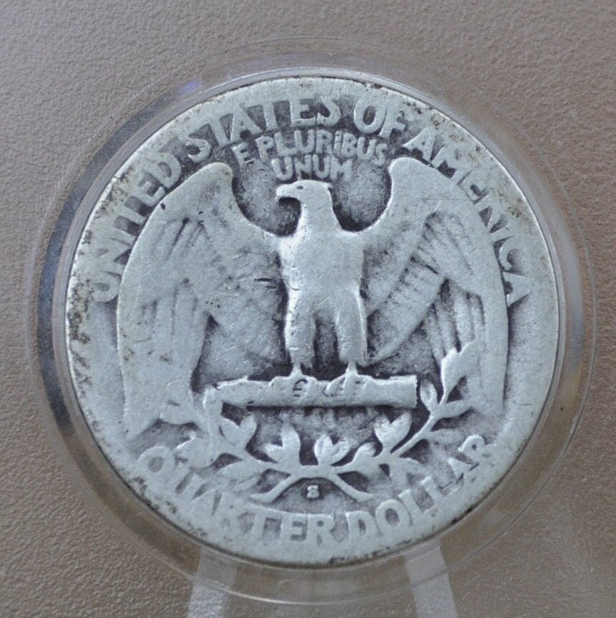 1938-S Washington Silver Quarter - F (Fine) - San Francisco Mint - 1938S Quarter 1938 S Washington; Better Date and Mint