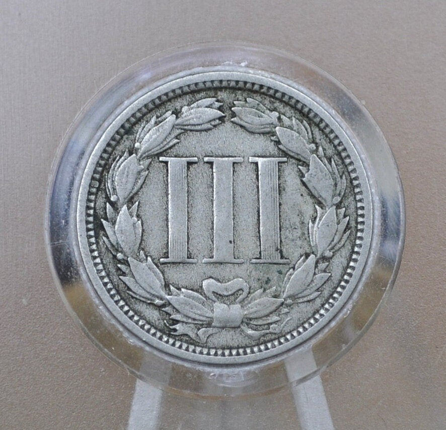 1868 Three Cent "Nickel" US Coin - Choose by Grade / Condition - Civil War Era Coin - 3 Cent Coin 1868 - 3 Cent US Coin