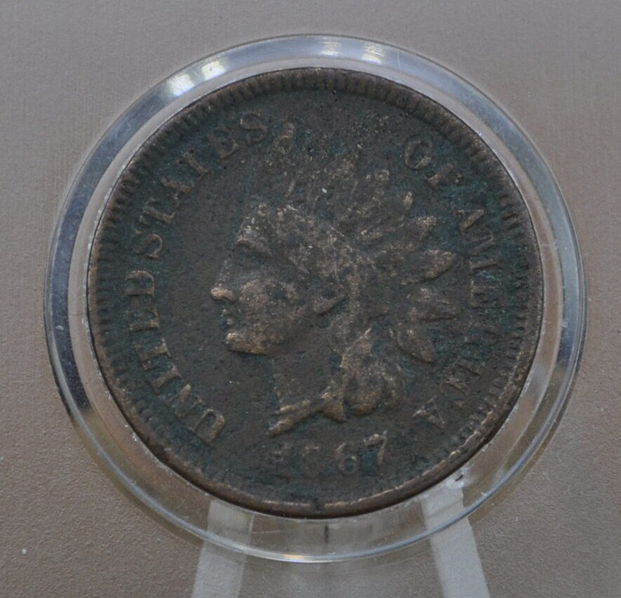 1867 Indian Head Penny - Key Date - Choose by Grade / Condition - Civil War Era Coin - 1867 Cent