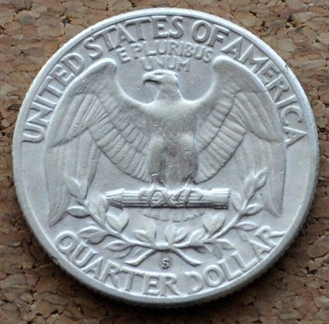 1954-S Washington Silver Quarter - AU (About Uncirculated) Grade / Condition - San Francisco Mint - 1954 S Washington 1954S Quarter