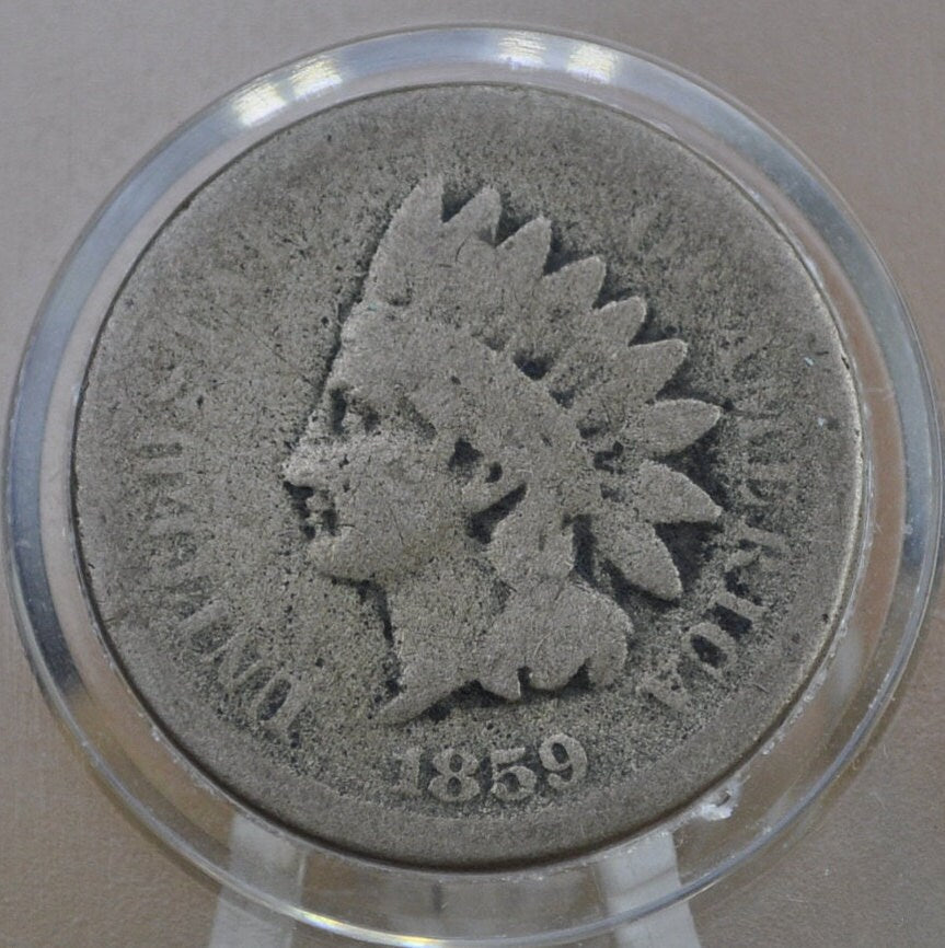 1859 Indian Head Penny - G to VF (Good to Very Fine) Grade, Choose by Grade - First year made - 1859 Indian Head Cent 1859