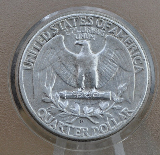 1937 D Washington Silver Quarter - VG-VF (Very Good to Very Fine) - Denver Mint - 1937D Quarter