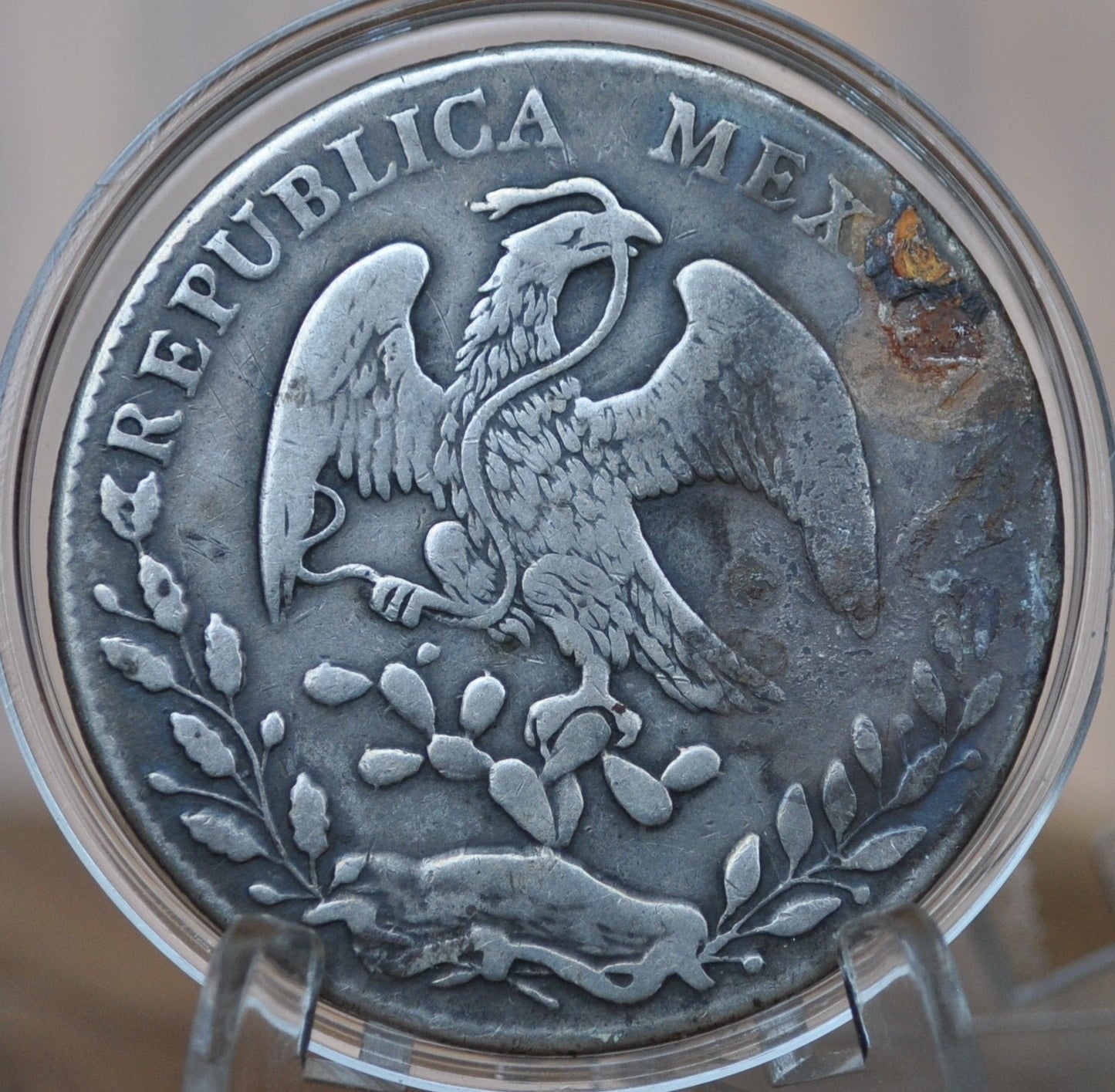 1876 Silver 8 Reales Mexico - VF/XF - Mexican Eight Reales Silver Mexican Coin