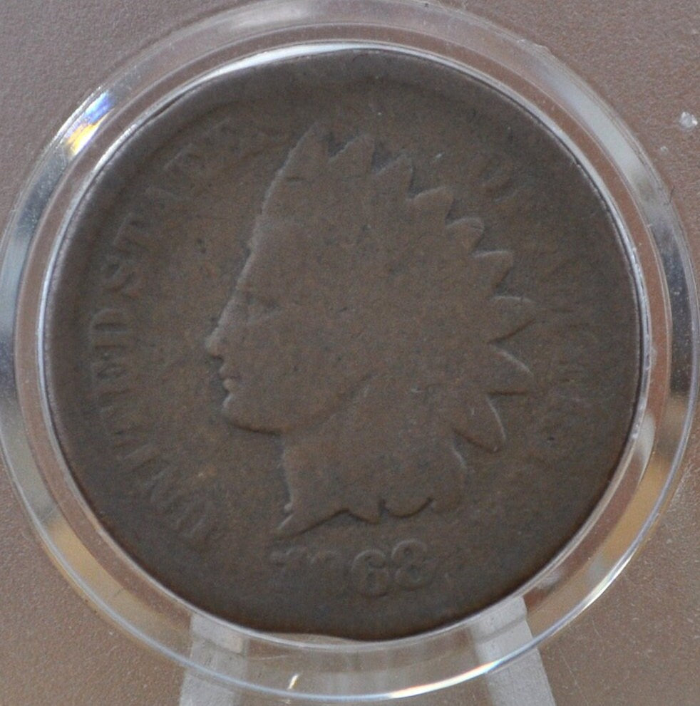 1868 Indian Head Penny - Choose by Grade / Condition, Choose by Grade - Rarer Date - Civil War Era Coin - 1868 Cent