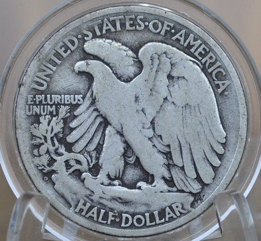 1919-D Walking Liberty Half Dollar - Choose by Grade - Silver Half Dollar 1919 D - Denver Mint 1919 D Wlh 1919 D Half Dollar, Semi-Key Date