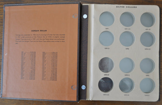 Dansco Morgan Dollar Album 1891-1921, Used, No. 7179 Morgan Silver Dollars, Dansco Album