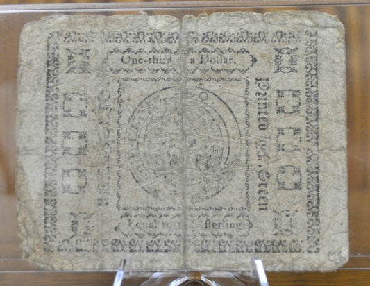 1775 State of Maryland 1/3 Dollar December 7th 1775 - Continental Currency - Dec 7th 1775 One Third Dollar Note - MD-81 - MD 12/7/1775, Colo