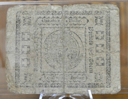 1775 State of Maryland 1/3 Dollar December 7th 1775 - Continental Currency - Dec 7th 1775 One Third Dollar Note - MD-81 - MD 12/7/1775, Colo